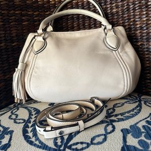 J Crew Payton Leather Soft Cream Bag
